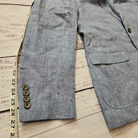 Baird & Mcnutt Murano Blue Linen Blazer Jacket Sports Coat Mens Large Slim Fit - Picture 5 of 8